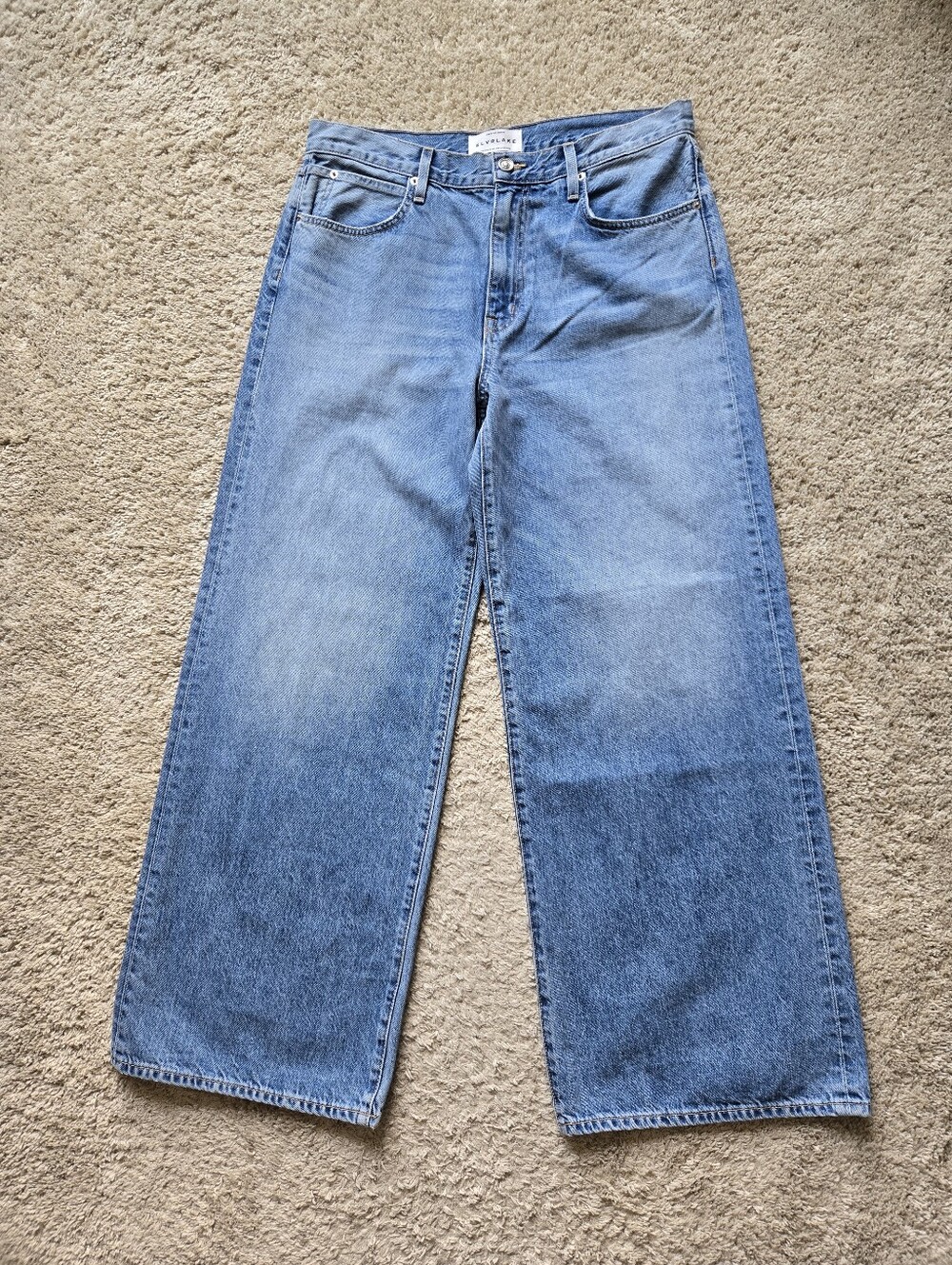 Slvrlake Selena Jeans Womens 32 Wide Leg Cotton Blue
